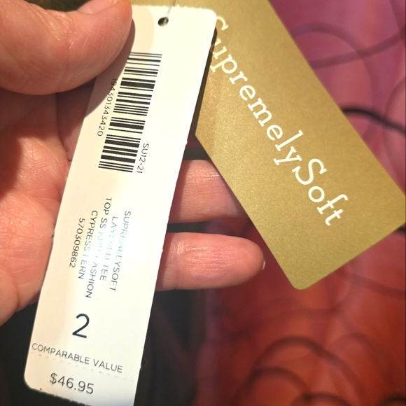 Supreme Olive Layered Short Sleeve Top By CHICOS LARGE - Picture 3 of 5